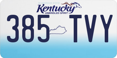 KY license plate 385TVY