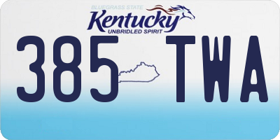 KY license plate 385TWA