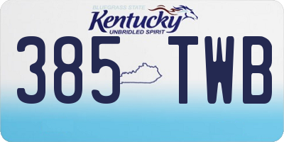 KY license plate 385TWB
