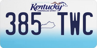 KY license plate 385TWC