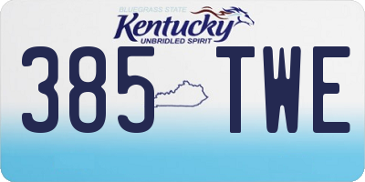 KY license plate 385TWE