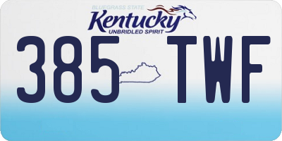 KY license plate 385TWF