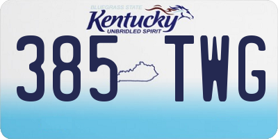 KY license plate 385TWG