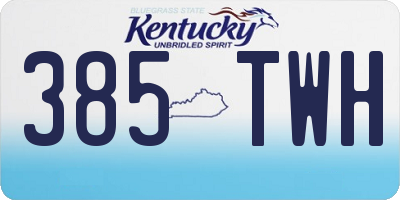 KY license plate 385TWH