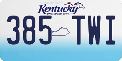 KY license plate 385TWI