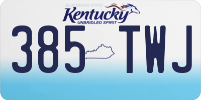 KY license plate 385TWJ