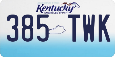 KY license plate 385TWK