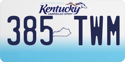 KY license plate 385TWM