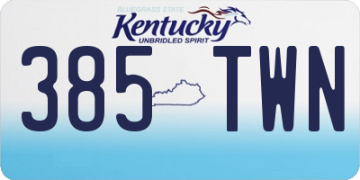 KY license plate 385TWN