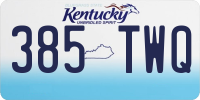 KY license plate 385TWQ