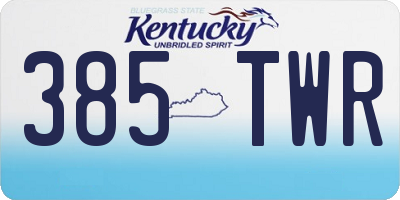 KY license plate 385TWR