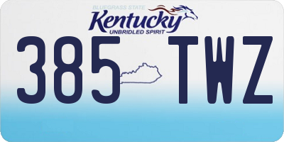 KY license plate 385TWZ