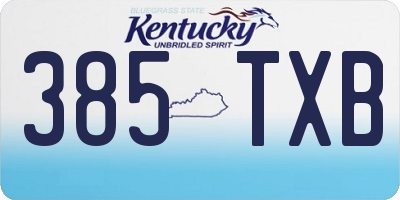 KY license plate 385TXB