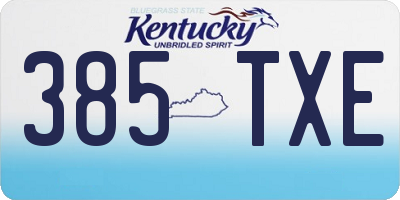 KY license plate 385TXE