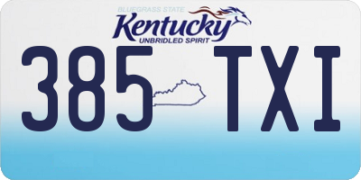 KY license plate 385TXI