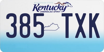 KY license plate 385TXK