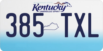 KY license plate 385TXL