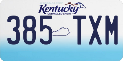 KY license plate 385TXM
