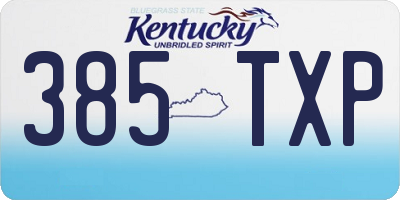 KY license plate 385TXP
