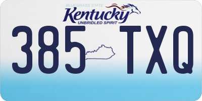 KY license plate 385TXQ