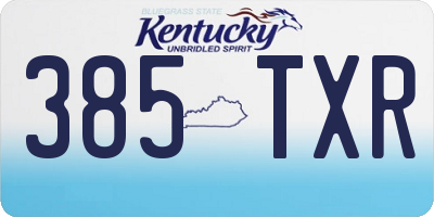 KY license plate 385TXR