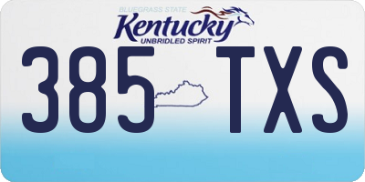 KY license plate 385TXS