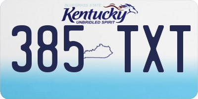 KY license plate 385TXT
