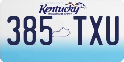 KY license plate 385TXU