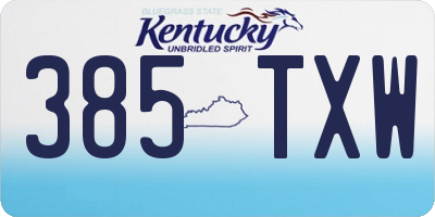 KY license plate 385TXW