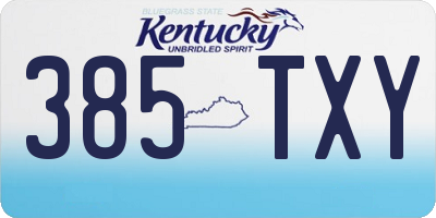 KY license plate 385TXY