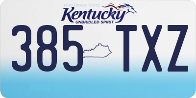KY license plate 385TXZ