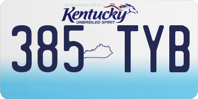 KY license plate 385TYB