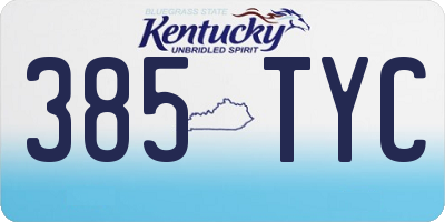 KY license plate 385TYC