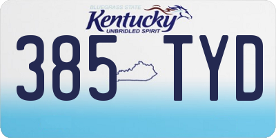KY license plate 385TYD