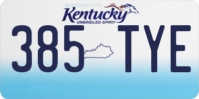 KY license plate 385TYE