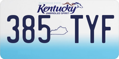 KY license plate 385TYF