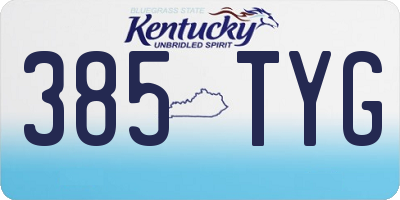 KY license plate 385TYG