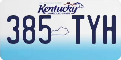 KY license plate 385TYH