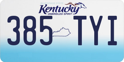 KY license plate 385TYI