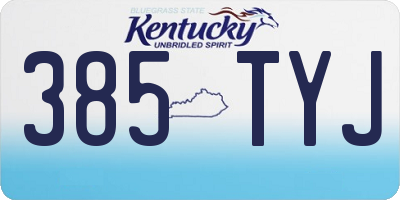 KY license plate 385TYJ