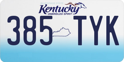 KY license plate 385TYK