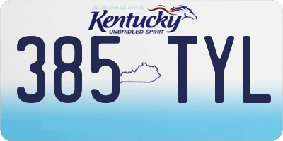 KY license plate 385TYL