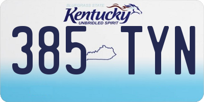 KY license plate 385TYN