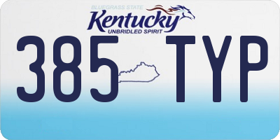 KY license plate 385TYP