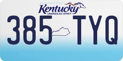 KY license plate 385TYQ