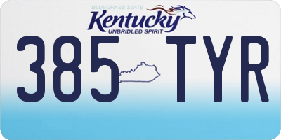 KY license plate 385TYR