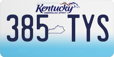 KY license plate 385TYS