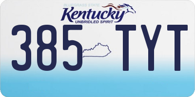 KY license plate 385TYT