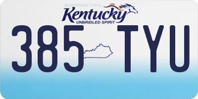 KY license plate 385TYU