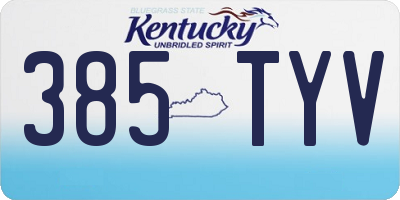KY license plate 385TYV